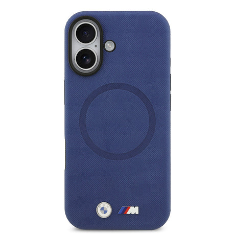 Apple iPhone 17 Kılıf BMW Orjinal Lisanslı M-safe Şarj Özellikli Metal Logolu Delikli M Dizayn Deri Kapak