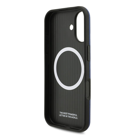 Apple iPhone 17 Kılıf BMW Orjinal Lisanslı M-safe Şarj Özellikli Metal Logolu Delikli M Dizayn Deri Kapak