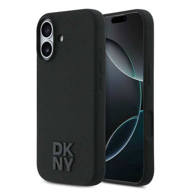 Apple iPhone 17 Kılıf DKNY Orjinal Lisanslı M-safe Şarj Özellikli Metal Logolu Silikon Kapak