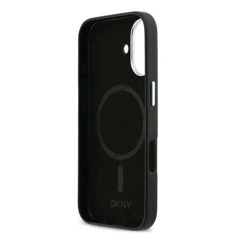 Apple iPhone 17 Kılıf DKNY Orjinal Lisanslı M-safe Şarj Özellikli PU Büyük Dikey Logolu Kapak