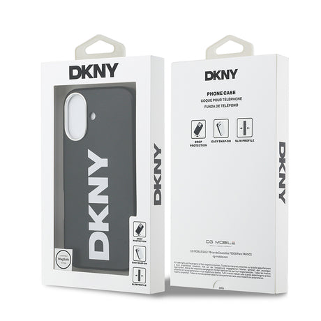 Apple iPhone 17 Kılıf DKNY Orjinal Lisanslı M-safe Şarj Özellikli PU Büyük Dikey Logolu Kapak