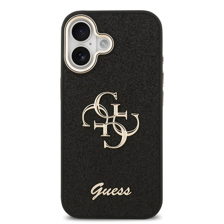 Apple iPhone 17 Kılıf Guess Orjinal Lisanslı 4G Büyük Metal Kamera Çerçeveli ve Logolu Glitter Kapak