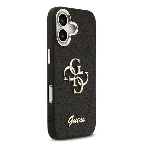 Apple iPhone 17 Kılıf Guess Orjinal Lisanslı 4G Büyük Metal Kamera Çerçeveli ve Logolu Glitter Kapak