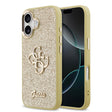 Apple iPhone 17 Kılıf Guess Orjinal Lisanslı 4G Büyük Metal Kamera Çerçeveli ve Logolu Glitter Kapak