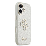 Apple iPhone 17 Kılıf Guess Orjinal Lisanslı 4G Büyük Metal Kamera Çerçeveli ve Logolu Glitter Kapak