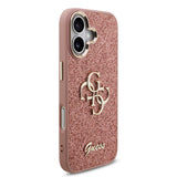 Apple iPhone 17 Kılıf Guess Orjinal Lisanslı 4G Büyük Metal Kamera Çerçeveli ve Logolu Glitter Kapak