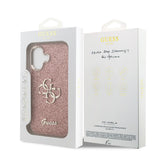 Apple iPhone 17 Kılıf Guess Orjinal Lisanslı 4G Büyük Metal Kamera Çerçeveli ve Logolu Glitter Kapak