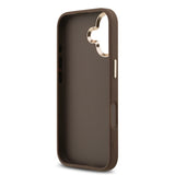 Apple iPhone 17 Kılıf Guess Orjinal Lisanslı Gold Metal Kamera Çerçeveli 4G Desenli Metal Büyük 4G ve Yazı Logolu Kapak