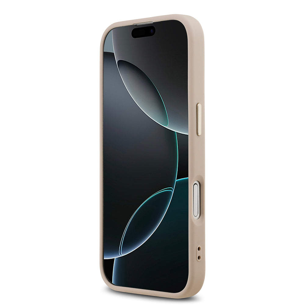 Apple iPhone 17 Kılıf Guess Orjinal Lisanslı Gold Metal Kamera Çerçeveli 4G Desenli Metal Büyük 4G ve Yazı Logolu Kapak