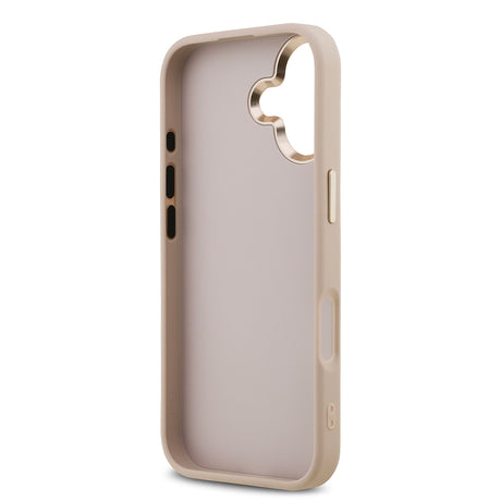 Apple iPhone 17 Kılıf Guess Orjinal Lisanslı Gold Metal Kamera Çerçeveli 4G Desenli Metal Büyük 4G ve Yazı Logolu Kapak