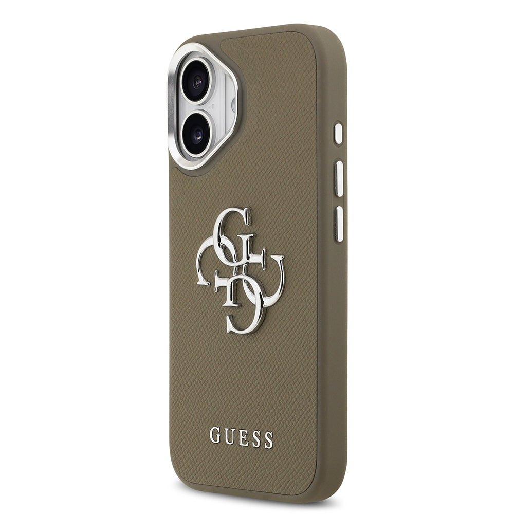 Apple iPhone 17 Kılıf Guess Orjinal Lisanslı Grained 4G Metal Büyük Logolu Kapak
