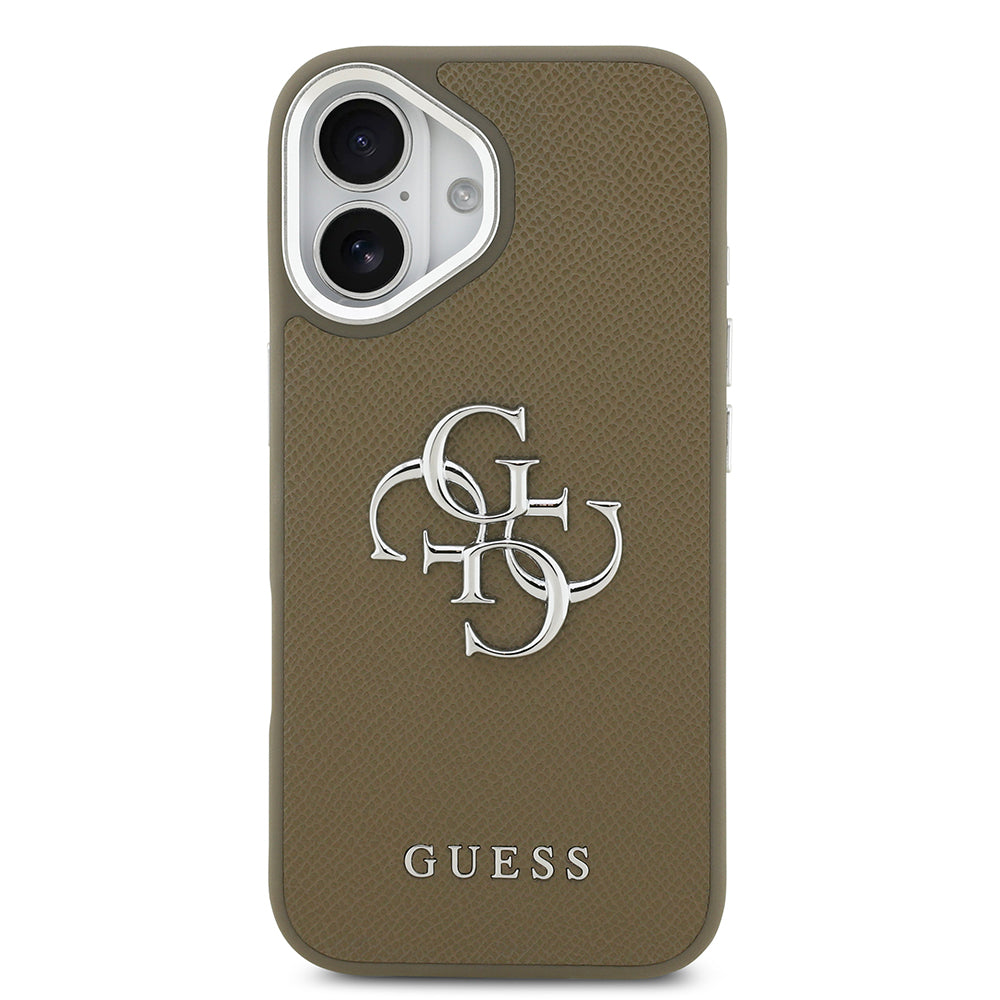 Apple iPhone 17 Kılıf Guess Orjinal Lisanslı Grained 4G Metal Büyük Logolu Kapak