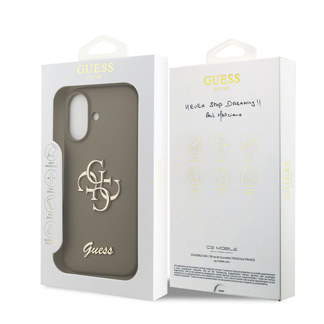 Apple iPhone 17 Kılıf Guess Orjinal Lisanslı Grained Yazı Logolu Kapak