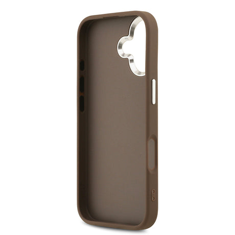 Apple iPhone 17 Kılıf Guess Orjinal Lisanslı Gümüş Metal Kamera Çerçeveli 4G Desenli Metal Büyük 4G ve Yazı Logolu Kapak