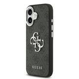 Apple iPhone 17 Kılıf Guess Orjinal Lisanslı Gümüş Metal Kamera Çerçeveli 4G Desenli Metal Büyük 4G ve Yazı Logolu Kapak