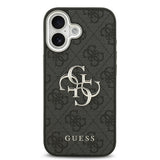 Apple iPhone 17 Kılıf Guess Orjinal Lisanslı Gümüş Metal Kamera Çerçeveli 4G Desenli Metal Büyük 4G ve Yazı Logolu Kapak