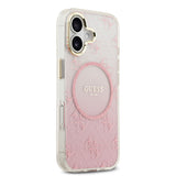 Apple iPhone 17 Kılıf Guess Orjinal Lisanslı M-safe Şarj Özellikli 4G Desenli Simli Silikon Kapak