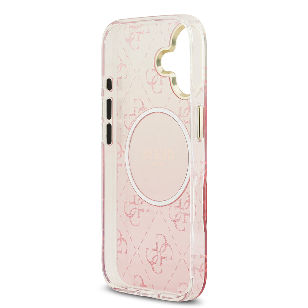 Apple iPhone 17 Kılıf Guess Orjinal Lisanslı M-safe Şarj Özellikli 4G Desenli Simli Silikon Kapak