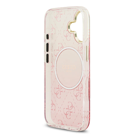 Apple iPhone 17 Kılıf Guess Orjinal Lisanslı M-safe Şarj Özellikli 4G Desenli Simli Silikon Kapak