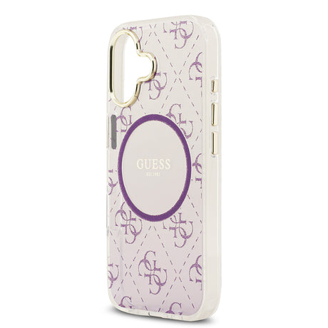 Apple iPhone 17 Kılıf Guess Orjinal Lisanslı M-safe Şarj Özellikli 4G Desenli Simli Silikon Kapak