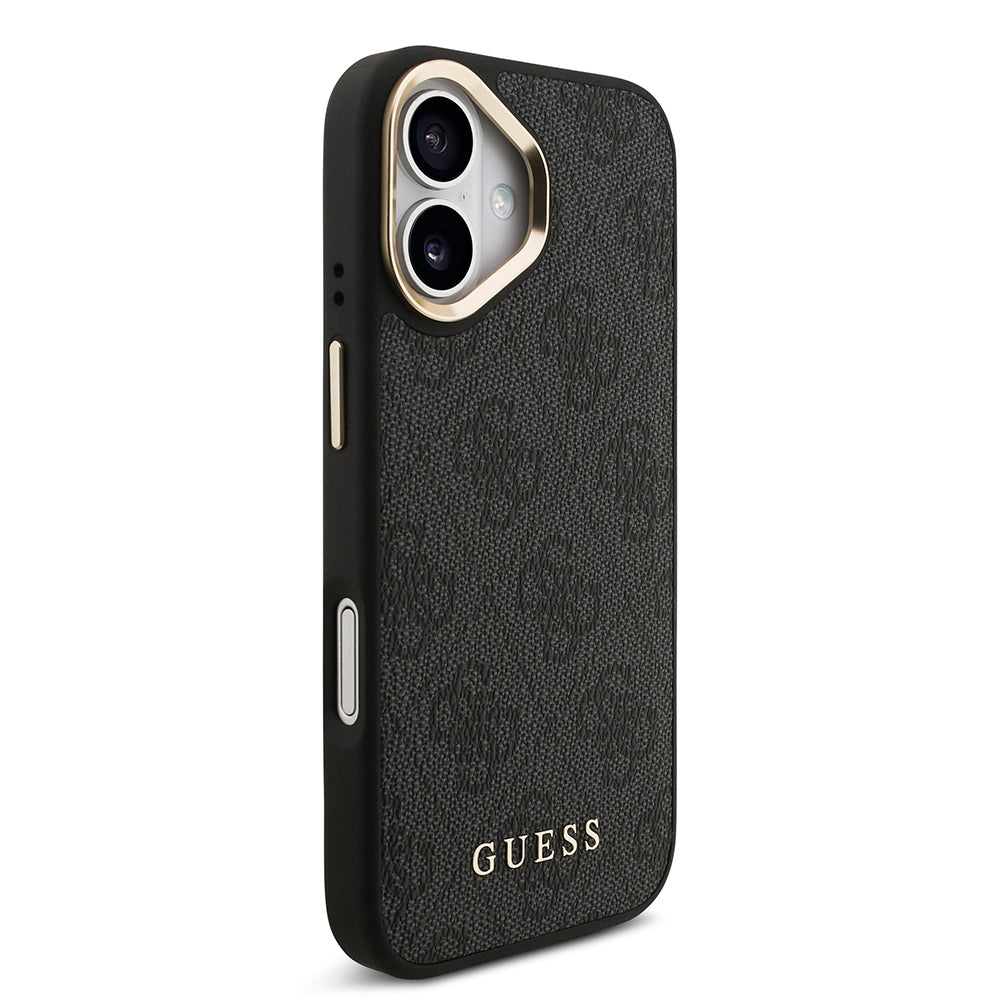 Apple iPhone 17 Kılıf Guess Orjinal Lisanslı M-safe Şarj Özellikli 4G Metal Büyük Logolu Kartlıklı Kapak