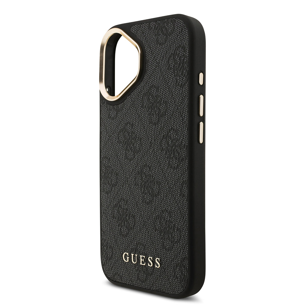 Apple iPhone 17 Kılıf Guess Orjinal Lisanslı M-safe Şarj Özellikli 4G Metal Büyük Logolu Kartlıklı Kapak