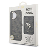 Apple iPhone 17 Kılıf Guess Orjinal Lisanslı M-safe Şarj Özellikli 4G Metal Büyük Logolu Kartlıklı Kapak