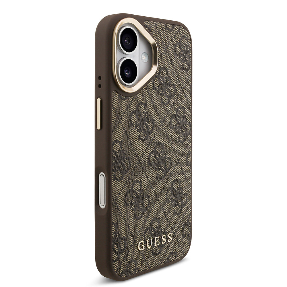 Apple iPhone 17 Kılıf Guess Orjinal Lisanslı M-safe Şarj Özellikli 4G Metal Büyük Logolu Kartlıklı Kapak