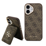 Apple iPhone 17 Kılıf Guess Orjinal Lisanslı M-safe Şarj Özellikli 4G Metal Büyük Logolu Kartlıklı Kapak