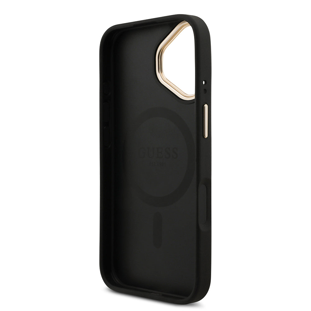 Apple iPhone 17 Kılıf Guess Orjinal Lisanslı M-safe Şarj Özellikli Askılı ve 4G Logo Kartlıklı Kapak