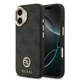 Apple iPhone 17 Kılıf Guess Orjinal Lisanslı M-safe Şarj Özellikli Gold Metal Kamera Çerçeveli Taşlı 4G Logolu Kapak