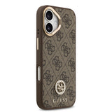 Apple iPhone 17 Kılıf Guess Orjinal Lisanslı M-safe Şarj Özellikli Gold Metal Kamera Çerçeveli Taşlı 4G Logolu Kapak
