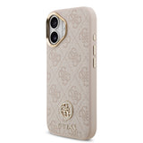 Apple iPhone 17 Kılıf Guess Orjinal Lisanslı M-safe Şarj Özellikli Gold Metal Kamera Çerçeveli Taşlı 4G Logolu Kapak