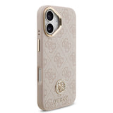 Apple iPhone 17 Kılıf Guess Orjinal Lisanslı M-safe Şarj Özellikli Gold Metal Kamera Çerçeveli Taşlı 4G Logolu Kapak