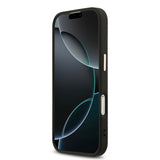 Apple iPhone 17 Kılıf Guess Orjinal Lisanslı M-safe Şarj Özellikli Gold Metal Kamera Çerçeveli Taşlı Üçgen Logo 4G Desenli Kapak