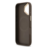 Apple iPhone 17 Kılıf Guess Orjinal Lisanslı M-safe Şarj Özellikli Grained Yazı ve Taşlı 4G Logolu Kapak