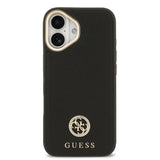 Apple iPhone 17 Kılıf Guess Orjinal Lisanslı M-safe Şarj Özellikli Grained Yazı ve Taşlı 4G Logolu Kapak