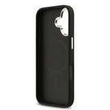 Apple iPhone 17 Kılıf Guess Orjinal Lisanslı M-safe Şarj Özellikli Gümüş Metal Kamera Çerçeveli Üçgen Logo 4G Desenli Kapak