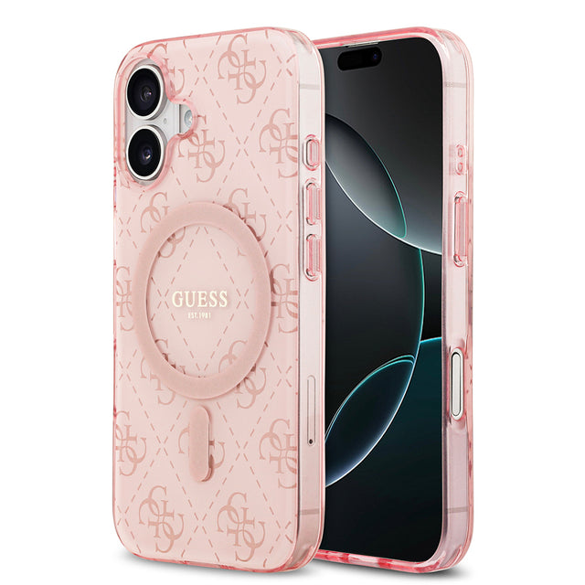 Apple iPhone 17 Kılıf Guess Orjinal Lisanslı M-safe Şarj Özellikli IML Baskılı Klasik Logolu 4G Desenli Kapak