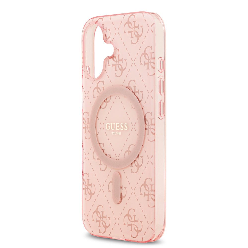 Apple iPhone 17 Kılıf Guess Orjinal Lisanslı M-safe Şarj Özellikli IML Baskılı Klasik Logolu 4G Desenli Kapak