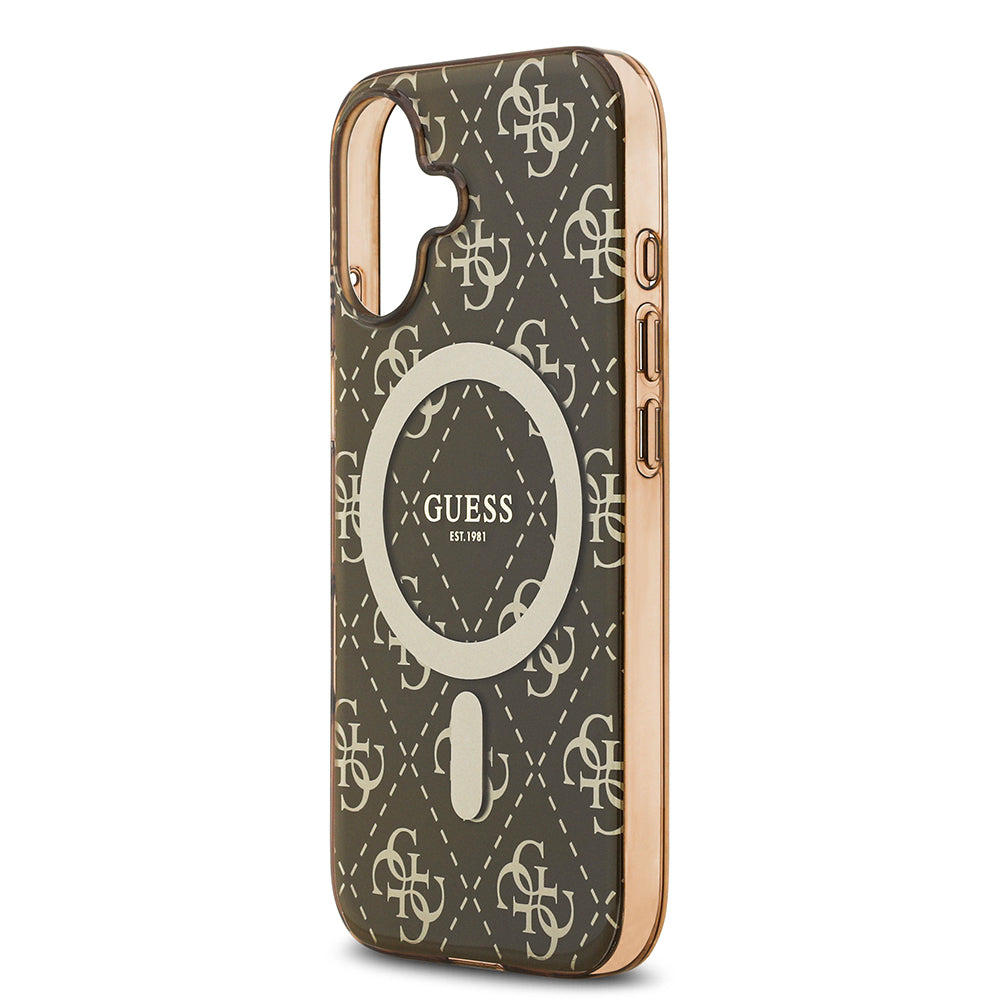 Apple iPhone 17 Kılıf Guess Orjinal Lisanslı M-safe Şarj Özellikli IML Baskılı Klasik Logolu 4G Desenli Kapak