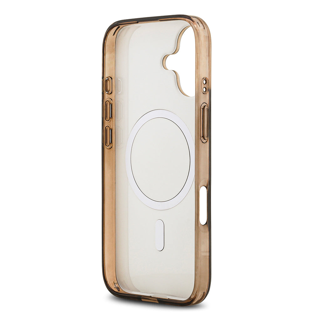 Apple iPhone 17 Kılıf Guess Orjinal Lisanslı M-safe Şarj Özellikli IML Baskılı Klasik Logolu 4G Desenli Kapak