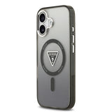 Apple iPhone 17 Kılıf Guess Orjinal Lisanslı M-safe Şarj Özellikli IML Baskılı Üçgen Logolu Metal Kamera Çerçeveli Kapak
