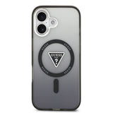 Apple iPhone 17 Kılıf Guess Orjinal Lisanslı M-safe Şarj Özellikli IML Baskılı Üçgen Logolu Metal Kamera Çerçeveli Kapak