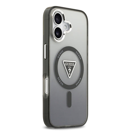 Apple iPhone 17 Kılıf Guess Orjinal Lisanslı M-safe Şarj Özellikli IML Baskılı Üçgen Logolu Metal Kamera Çerçeveli Kapak
