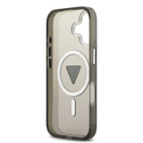 Apple iPhone 17 Kılıf Guess Orjinal Lisanslı M-safe Şarj Özellikli IML Baskılı Üçgen Logolu Metal Kamera Çerçeveli Kapak