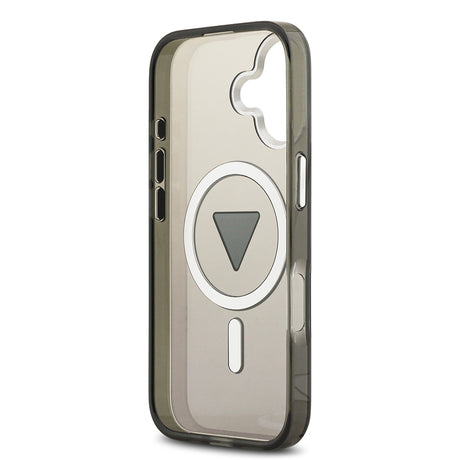Apple iPhone 17 Kılıf Guess Orjinal Lisanslı M-safe Şarj Özellikli IML Baskılı Üçgen Logolu Metal Kamera Çerçeveli Kapak