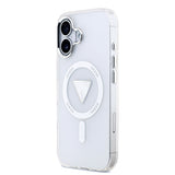 Apple iPhone 17 Kılıf Guess Orjinal Lisanslı M-safe Şarj Özellikli IML Baskılı Üçgen Logolu Metal Kamera Çerçeveli Kapak
