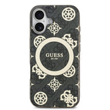 Apple iPhone 17 Kılıf Guess Orjinal Lisanslı M-safe Şarj Özellikli IML Peony ve 4G Desenli Klasik Logolu Kapak
