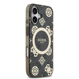 Apple iPhone 17 Kılıf Guess Orjinal Lisanslı M-safe Şarj Özellikli IML Peony ve 4G Desenli Klasik Logolu Kapak